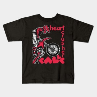 heart crusher valentines day bike boys Kids T-Shirt